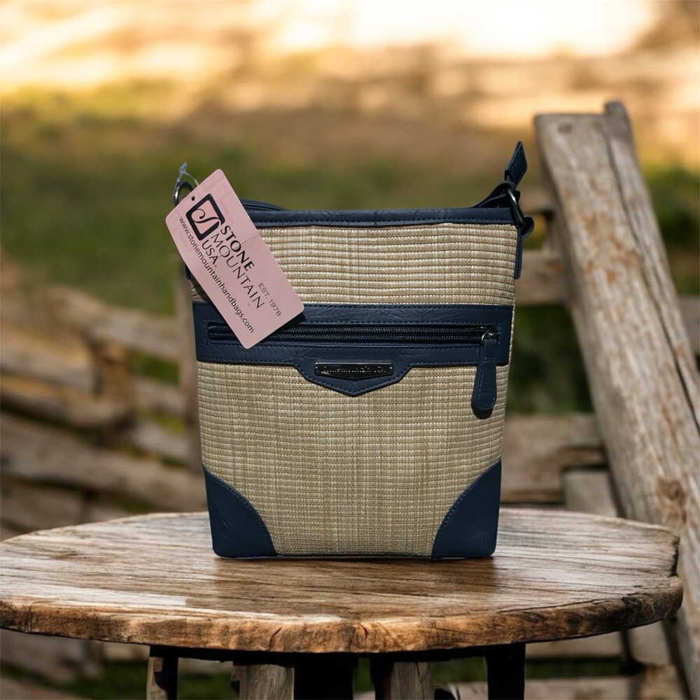 Stone Mountain Accessories Navy and Beige Messenger Bag